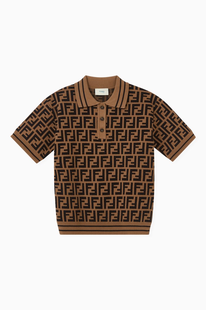 

Logo Polo Shirt in Viscose-blend, Brown