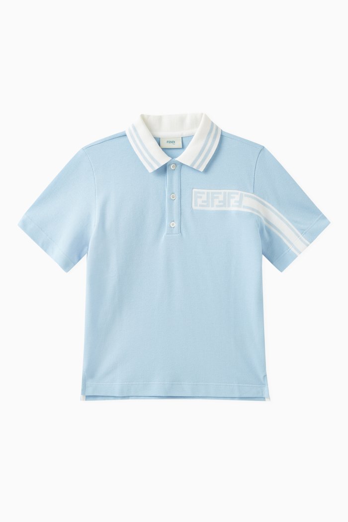 

Logo-detail Polo in Cotton, Blue