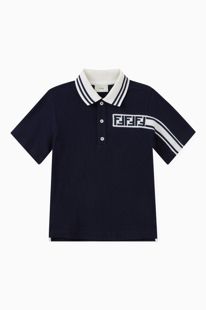 

Logo-detail Polo in Cotton, Blue