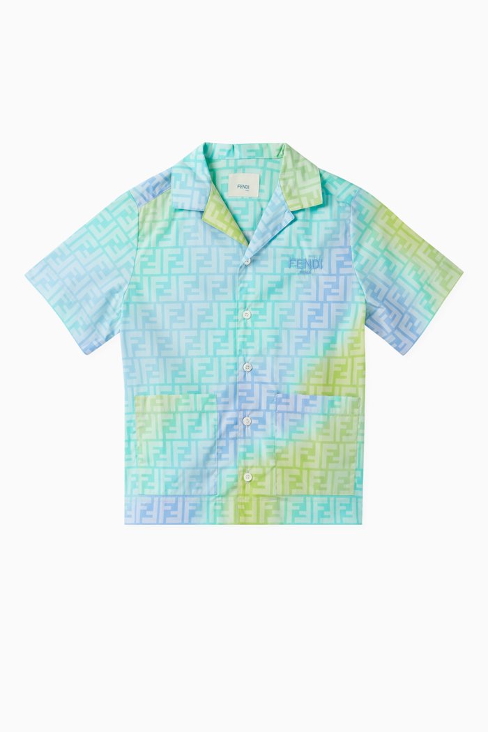 

Logo Print Shirt in Cotton, Blue