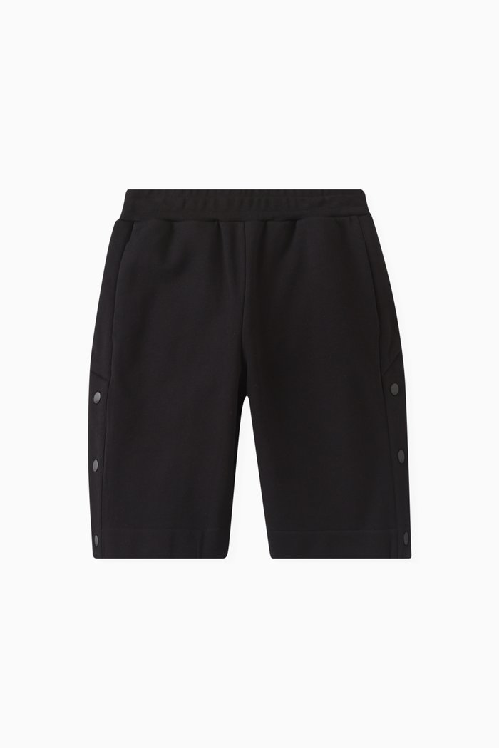 

Snap-button Shorts in Cotton, Black