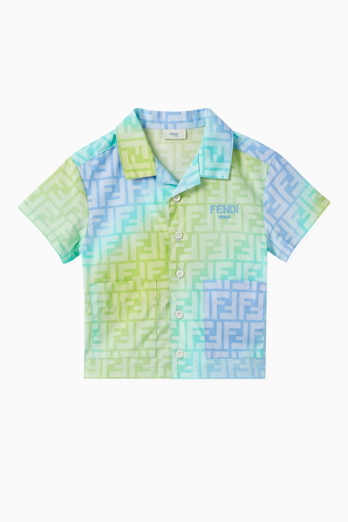 

Logo Print Shirt in Cotton, Blue