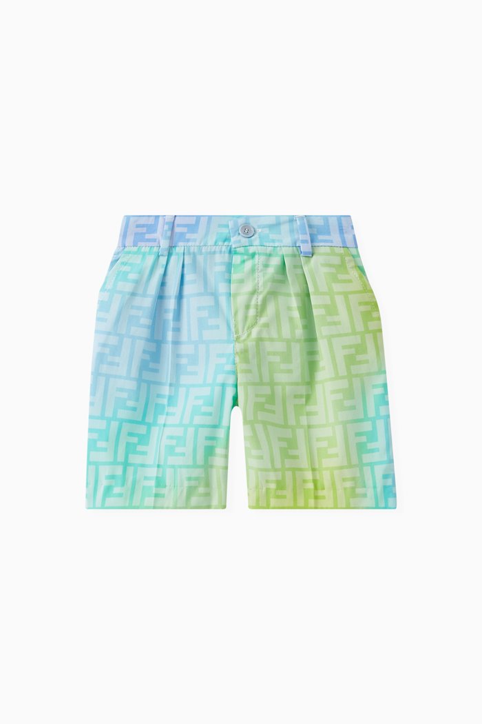 

Monogram Logo Print Shorts in Nylon, Blue