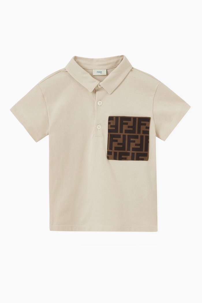 Logo Polo Shirt in Cotton, Neutral