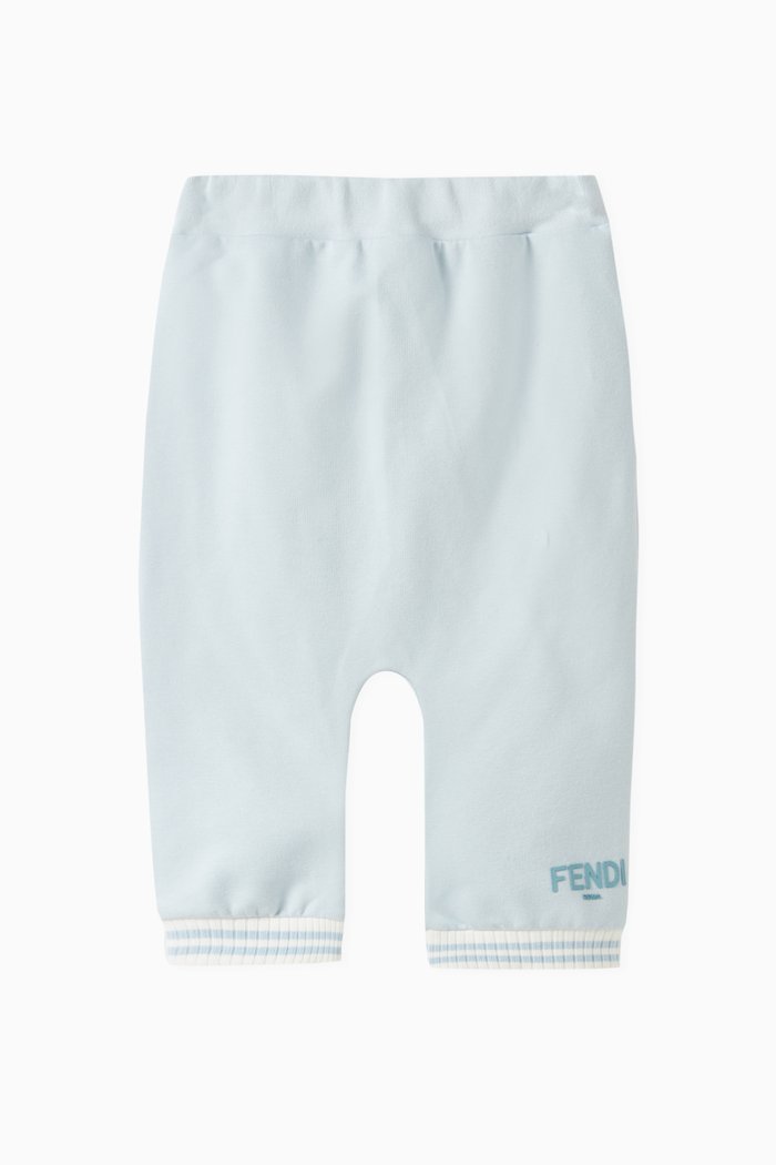 

Logo Print Joggers in Fleece Cotton, Blue