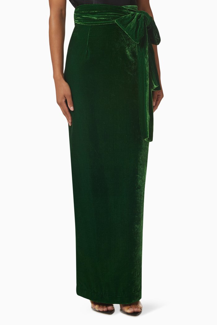 

Bernard Maxi Skirt in Viscose, Green