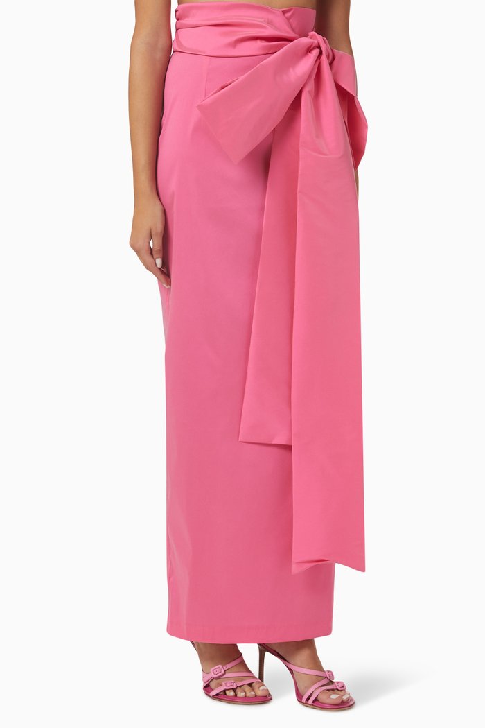 

Bernard Maxi Skirt in Taffeta, Pink