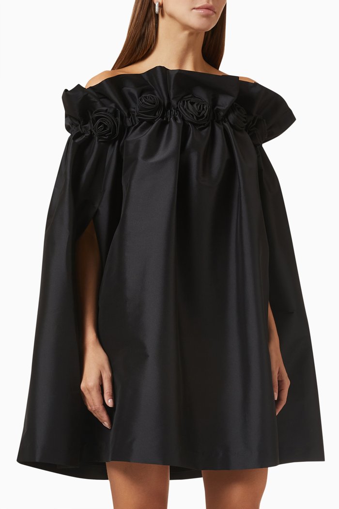

Tilly Mini Dress in Taffeta, Black
