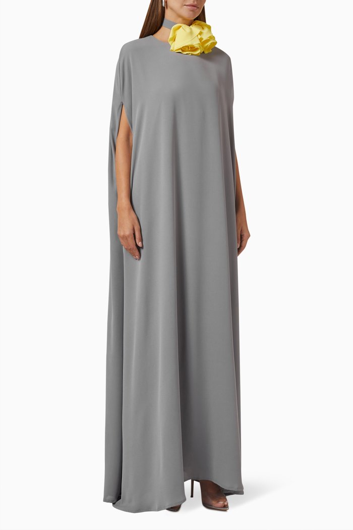 

Eleonore Maxi Dress in Crepe, Grey