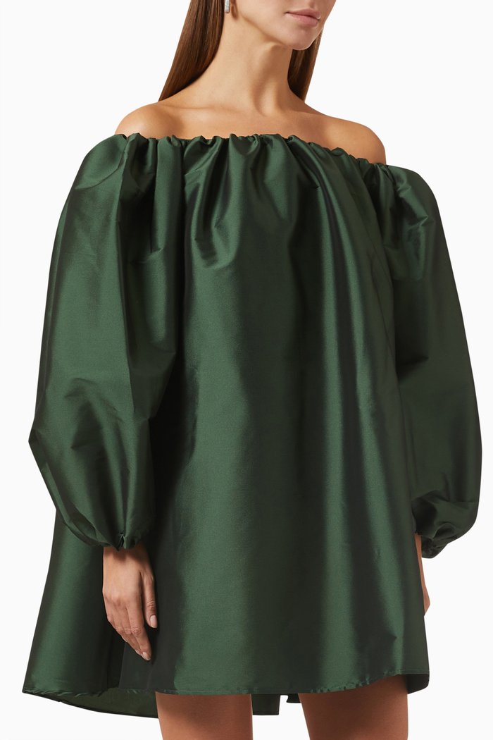 

Bobby Mini Dress in Taffeta, Green