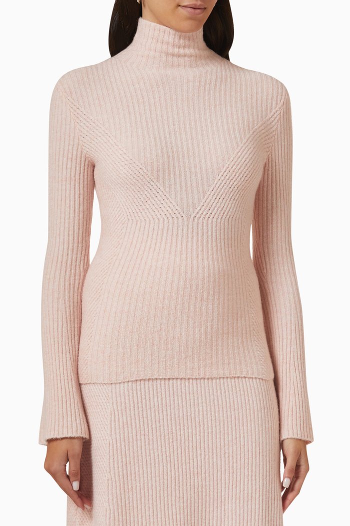 

122 Mandana Top in Rib-knit, Pink