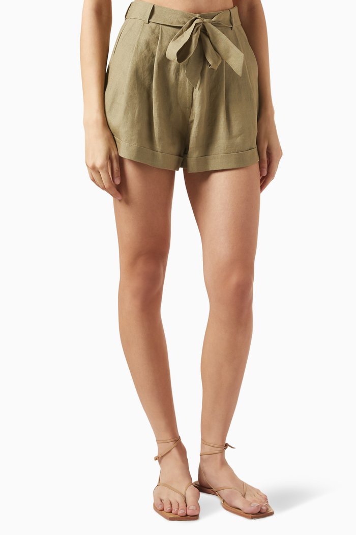 

Riviera Shorts in Linen, Brown