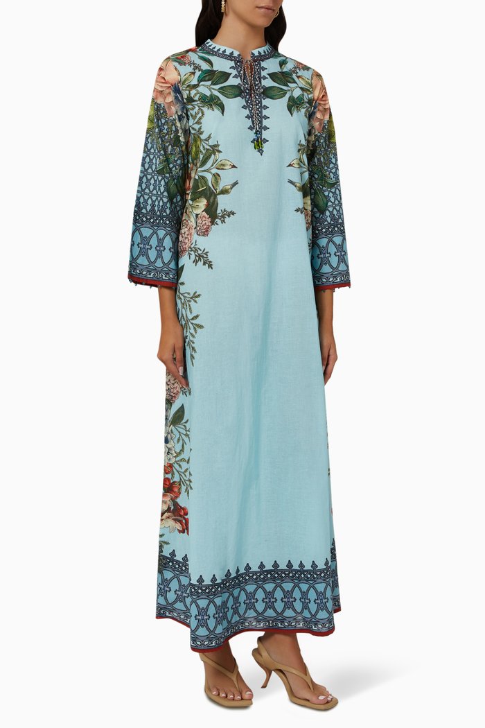 

Printed Jalabiya in Voile, Blue