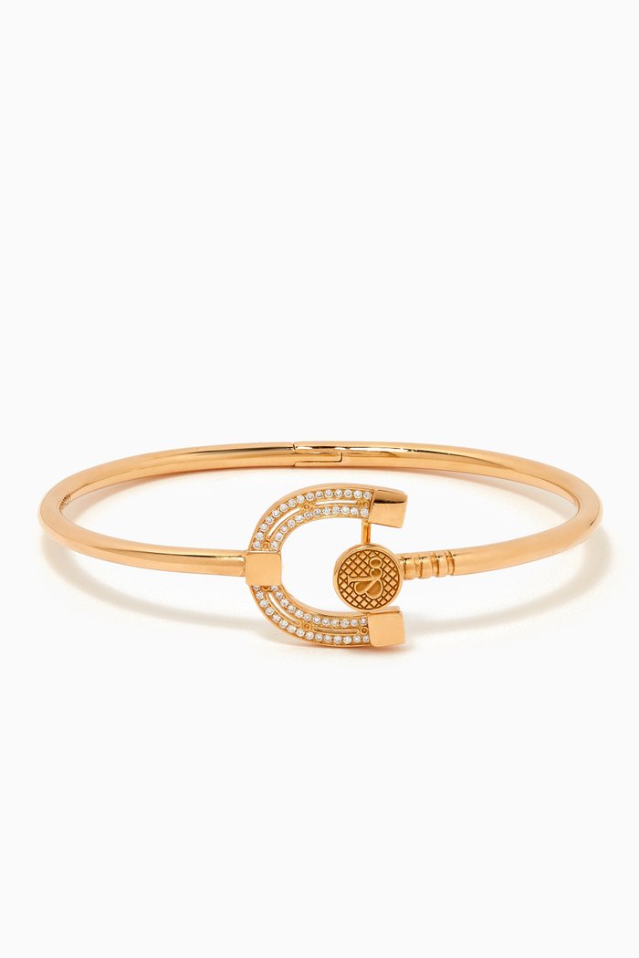 

Horseshoe & Nail Bangle in 18kt Yellow Gold
