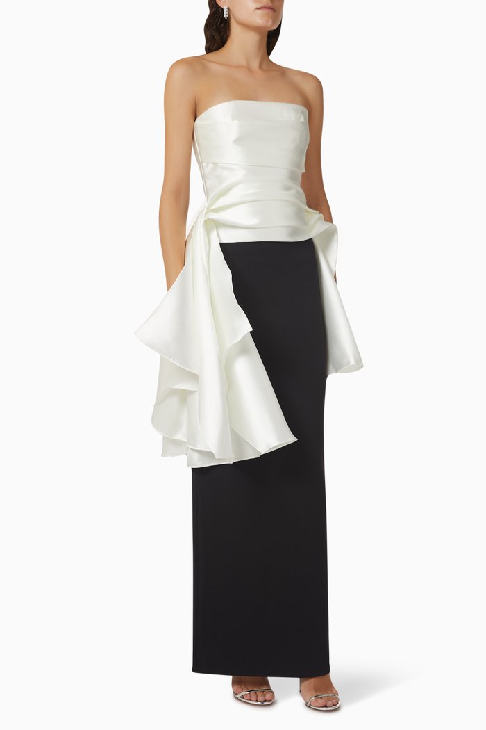 

Darra Maxi Dress in Satin, Black