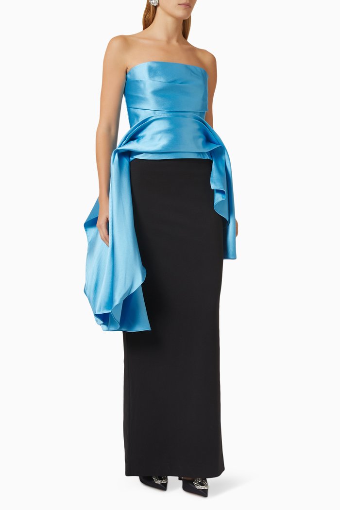 

Darra Maxi Dress in Satin, Blue