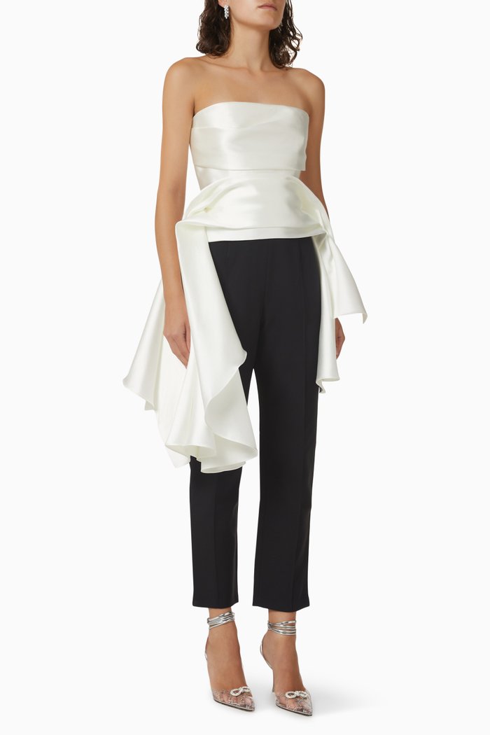 

Terrin Draped Jumpsuit in Crepe, Black