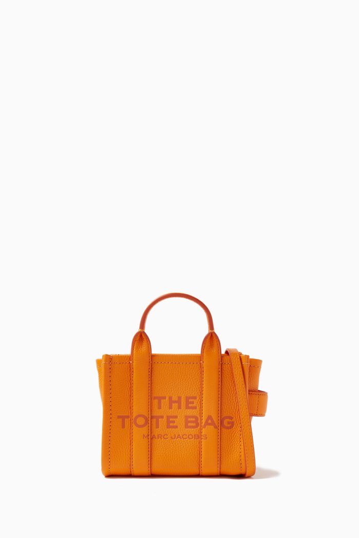 

Micro Top Handle Tote Bag in Cow leather, Orange
