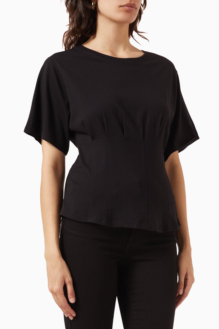 

Corset T-shirt in Jersey, Black