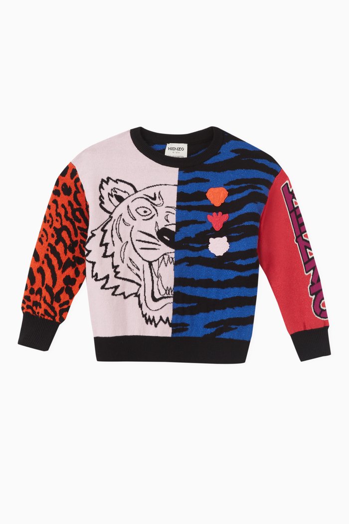 

Animal Logo Knit Sweatshirt in Cotton, Pink