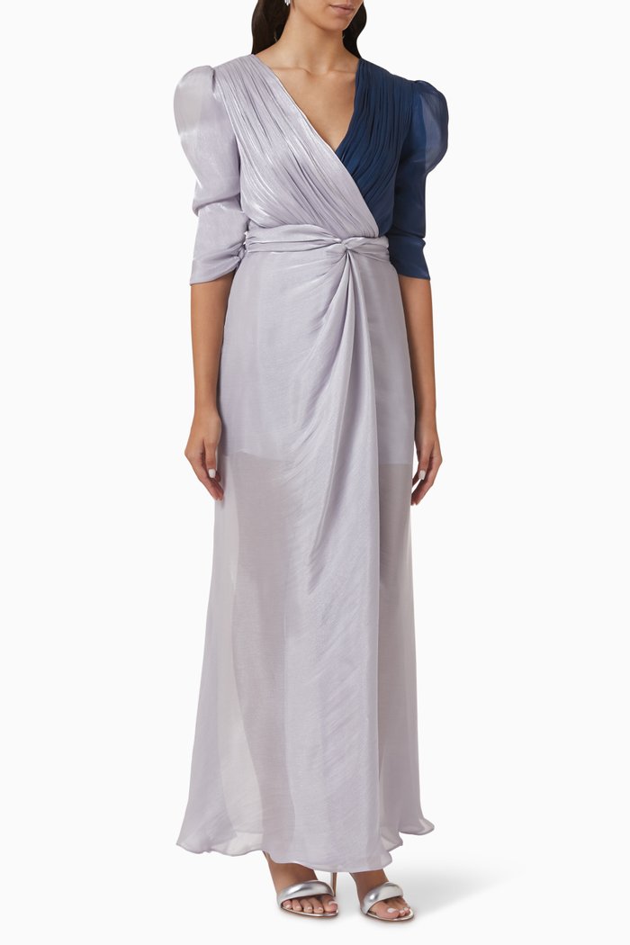 

Pleated Maxi Dress, Blue