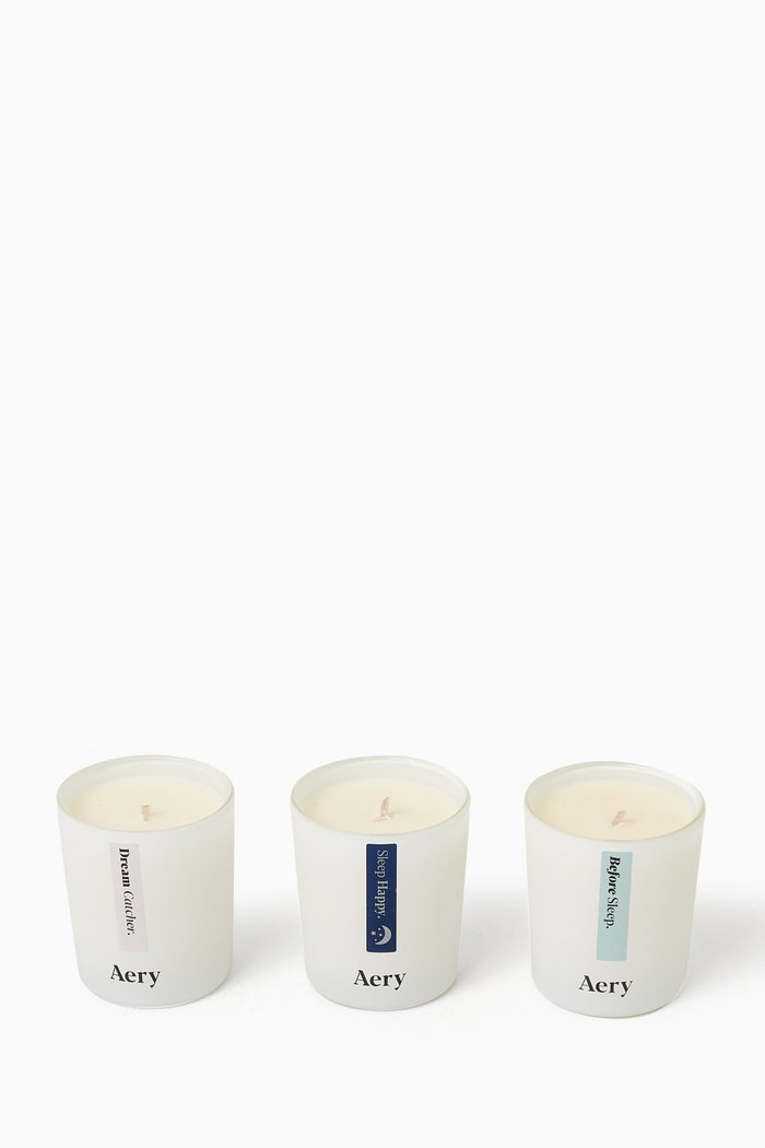 

Sleep Happy Gift Set of 3 Candles, 80g, White