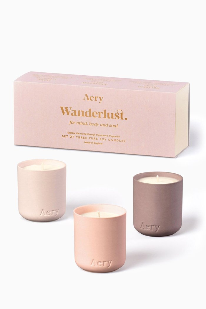 

Wanderlust Gift Set of 3 Candles, 105g, Pink