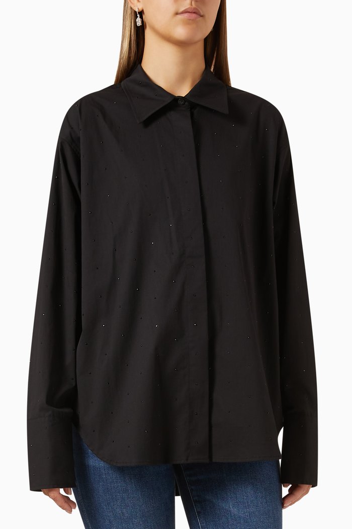 

Crystal Shirt in Poplin, Black