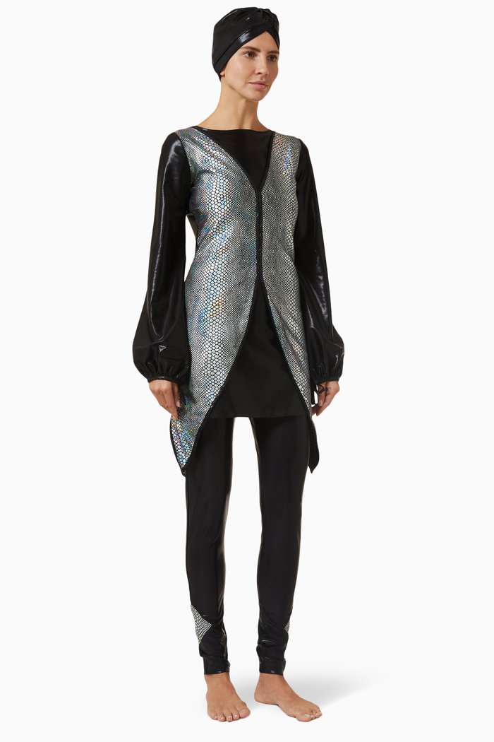 

Sheikha Modest Swimsuit in Sustainable Stretch Blend, Black
