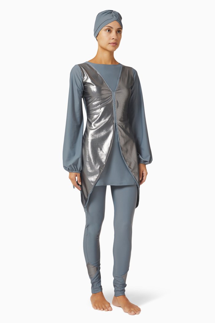 

Sheikha Modest Swimsuit in Sustainable Stretch Blend, Grey