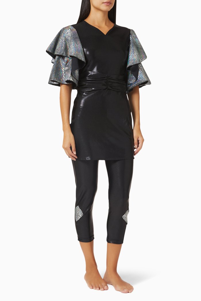 

Rani Modest Swimsuit in Sustainable Stretch Blend, Black