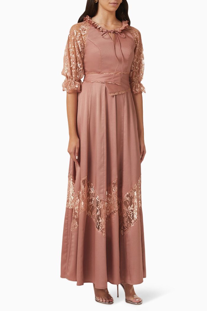

Puff Sleeve Maxi Dress, Pink