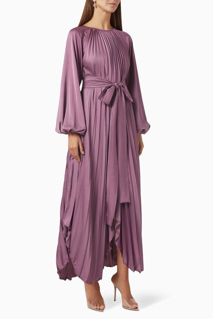 

Pleated Midi Dress, Purple