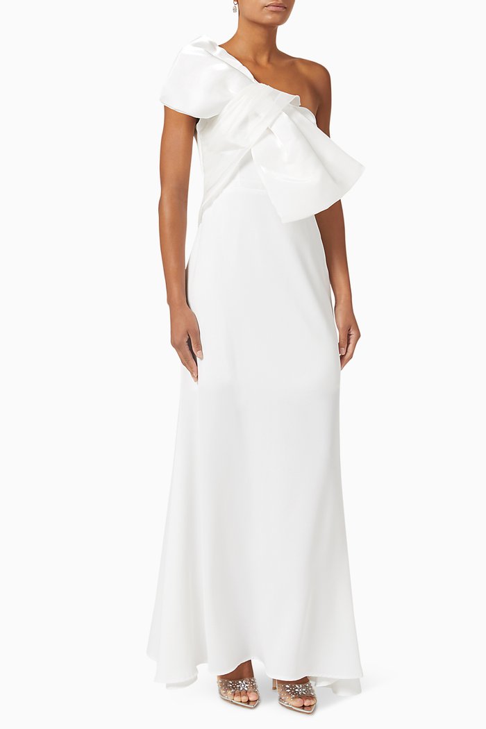 

One-shoulder Maxi Dress, Neutral