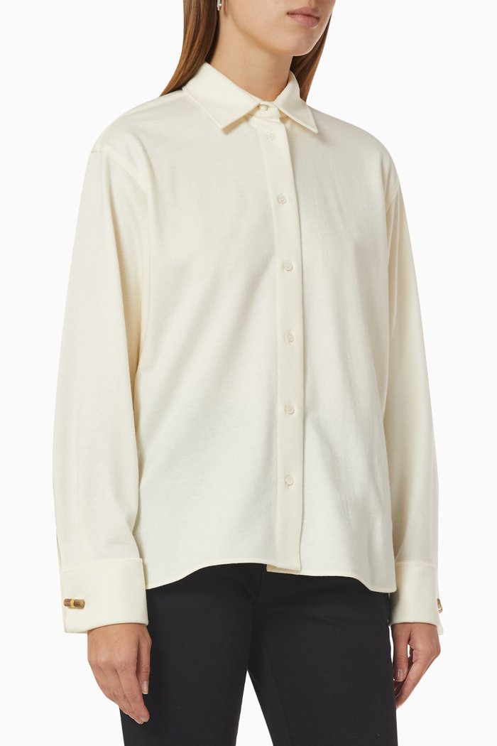 

Douglas Shirt Jacket in Wool-jersey, White