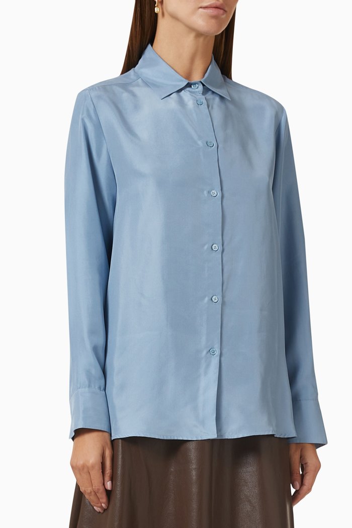 

Almina Shirt in Silk, Blue