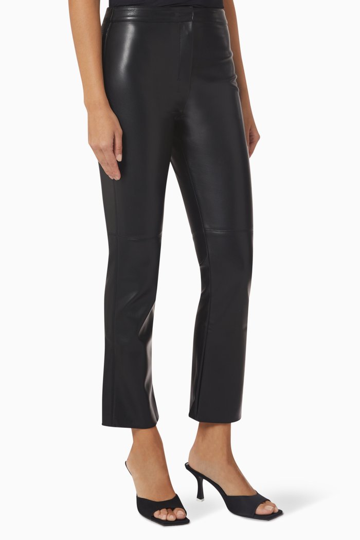 

Karub Cropped Slim-fit Pants in Faux-leather, Black