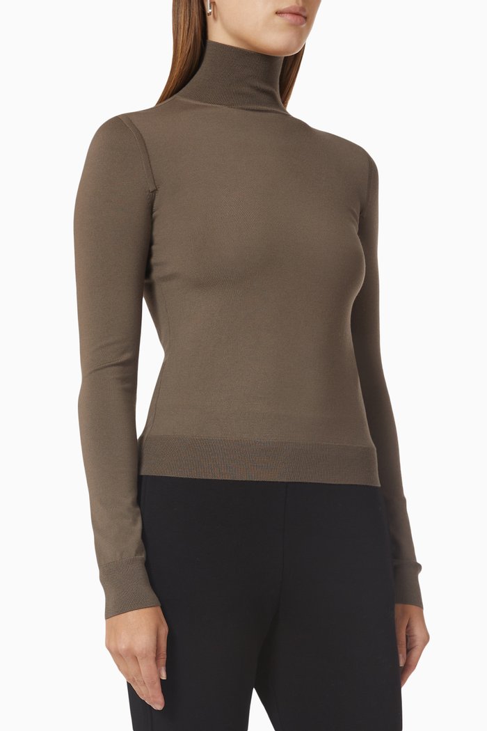 

Rosatea Turtleneck Sweater in Vanisé Wool-blend, Blue