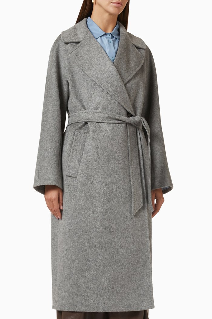 

Resina Double-breasted Midi Coat in Wool, Grey