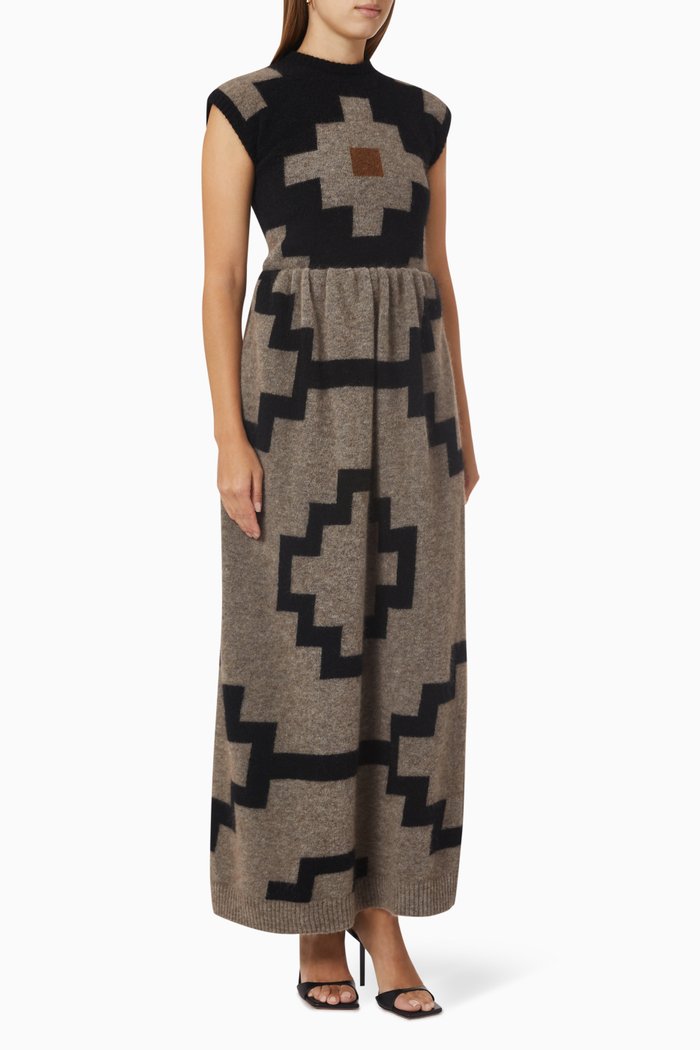 

Palato Knitted Maxi Dress in Mohair Wool-blend, Black