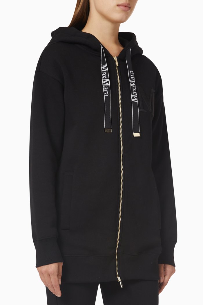 

Albero Zip-up Hoodie in Cotton-jersey, Black