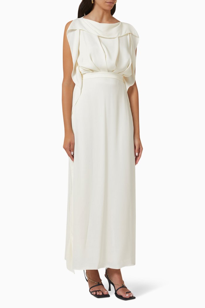

Boat-neck Maxi Dress, White