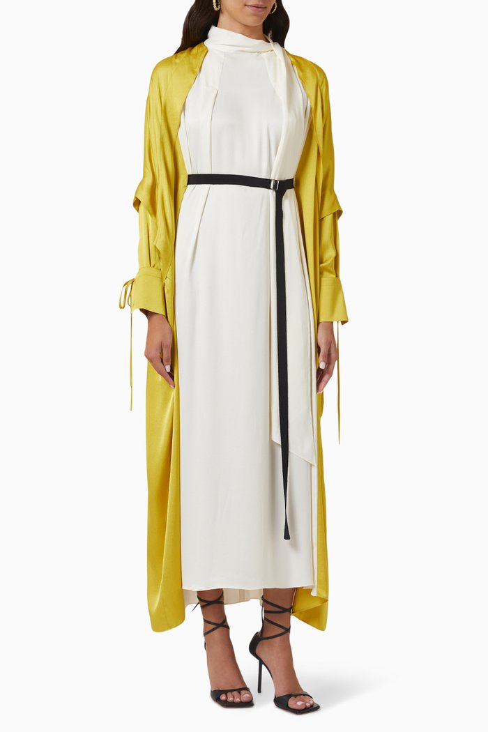 

Two-tone Belted Maxi Dress, Yellow