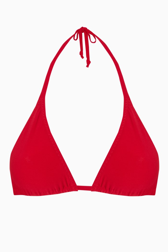 

String Bikini Top in Lycra Blend, Red