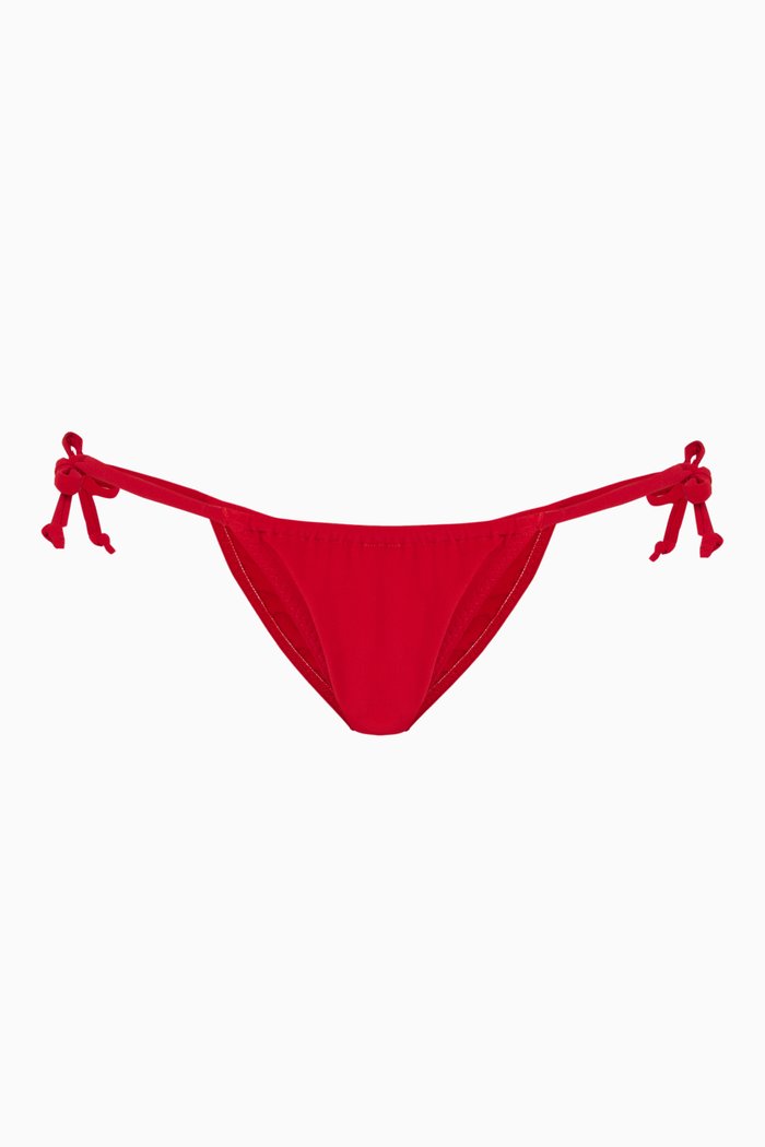

String Bikini Bottoms in Lycra Blend, Red