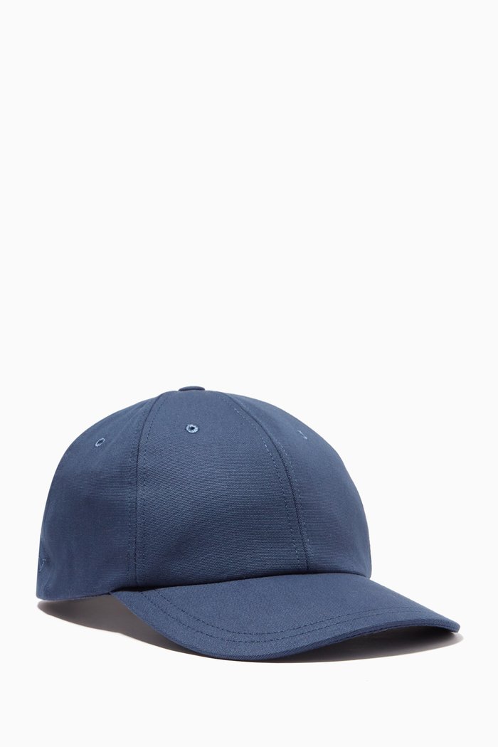 Baseball Cap in Grosgrain Cotton, Blue