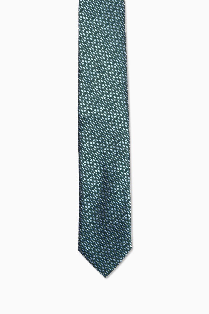 

Geometric Tie in Silk Jacquard, Green