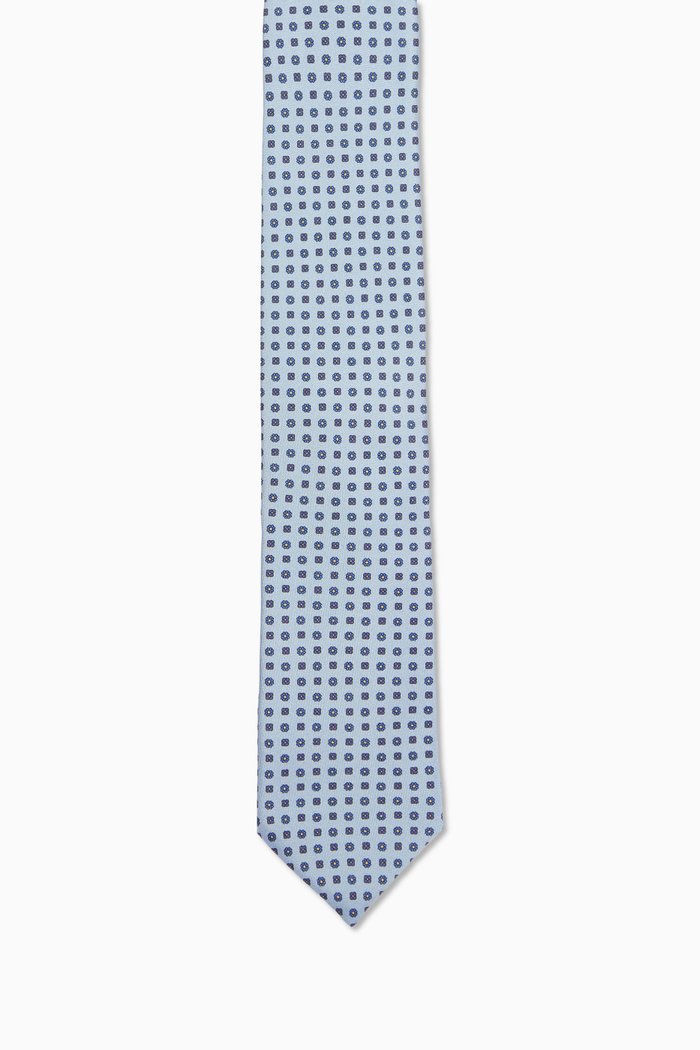 

Micro Floral Tie in Silk, Blue