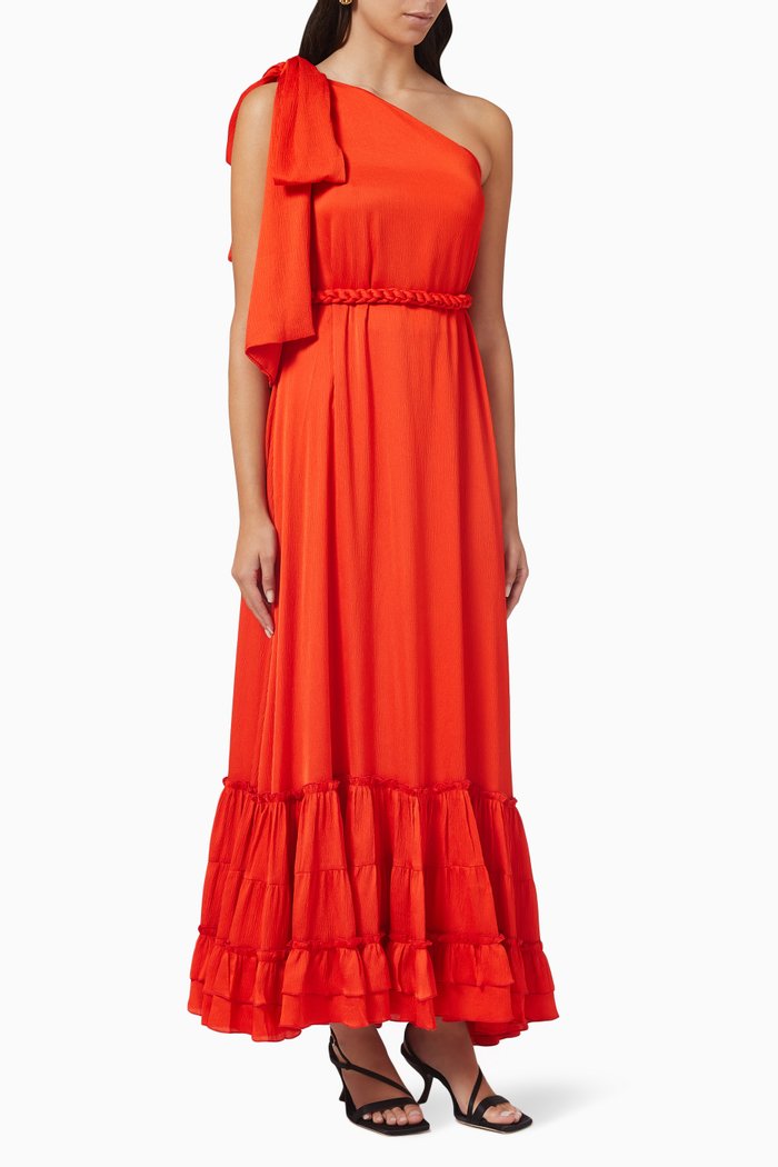 

Salwa One-shoulder Maxi Dress, Red