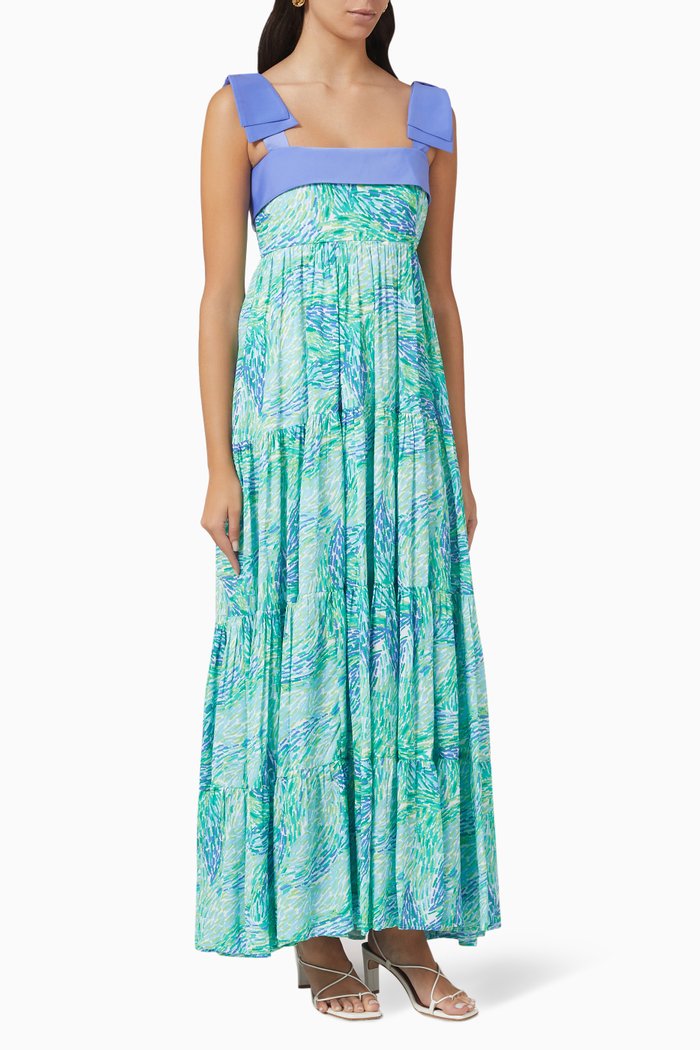 

Cayetana Printed Maxi Dress, Green